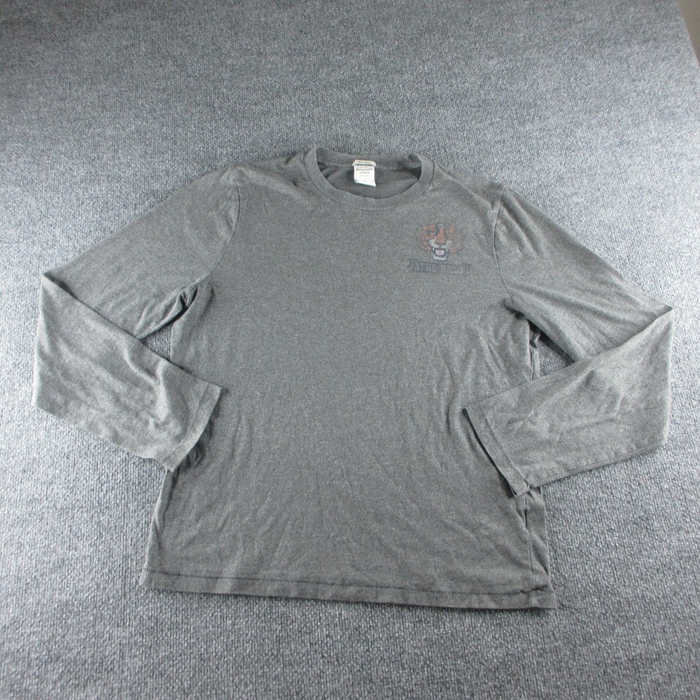 Abercrombie & Fitch Shirt Mens L Gray Long Sleeve‎ Tiger Logo Graphic Muscle Tee